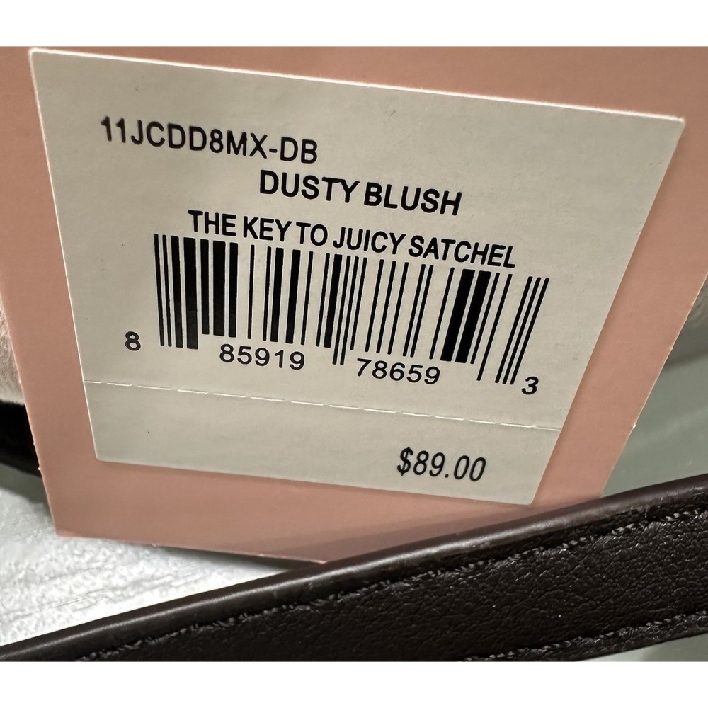 Juicy Couture Satchel Bag The Key To Juicy Blush Chocolate Velour NWT - Picture 5 of 16